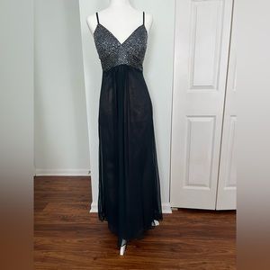 Adrianna Papell Navy Sequin dress customize seamstress 6Petite